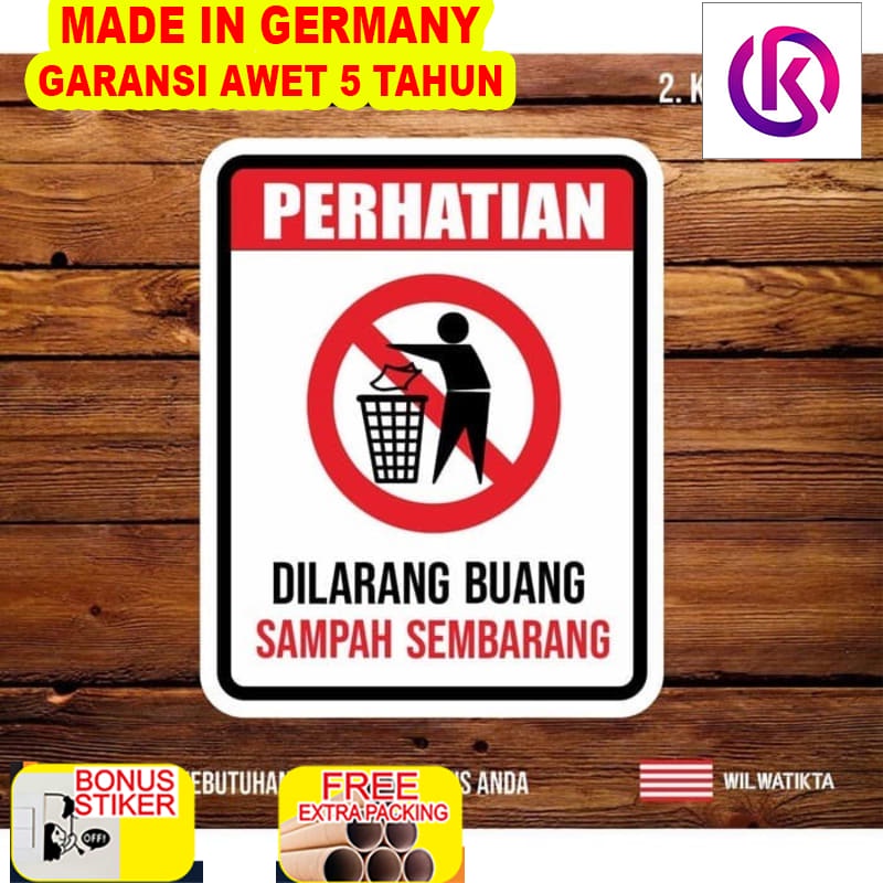 

Murah Sticker Safety Sign Warning Jangan Buang Sampah