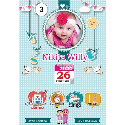 KARTU NAMA BAYI | BIO BABY | KARTU NAMA | KARTU NAMA AQIQAH | KARTU BAYI KEKINIAN UNIK