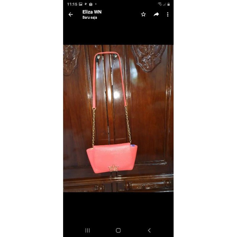 Tas Pesta sling rantai mix kulit Jestina