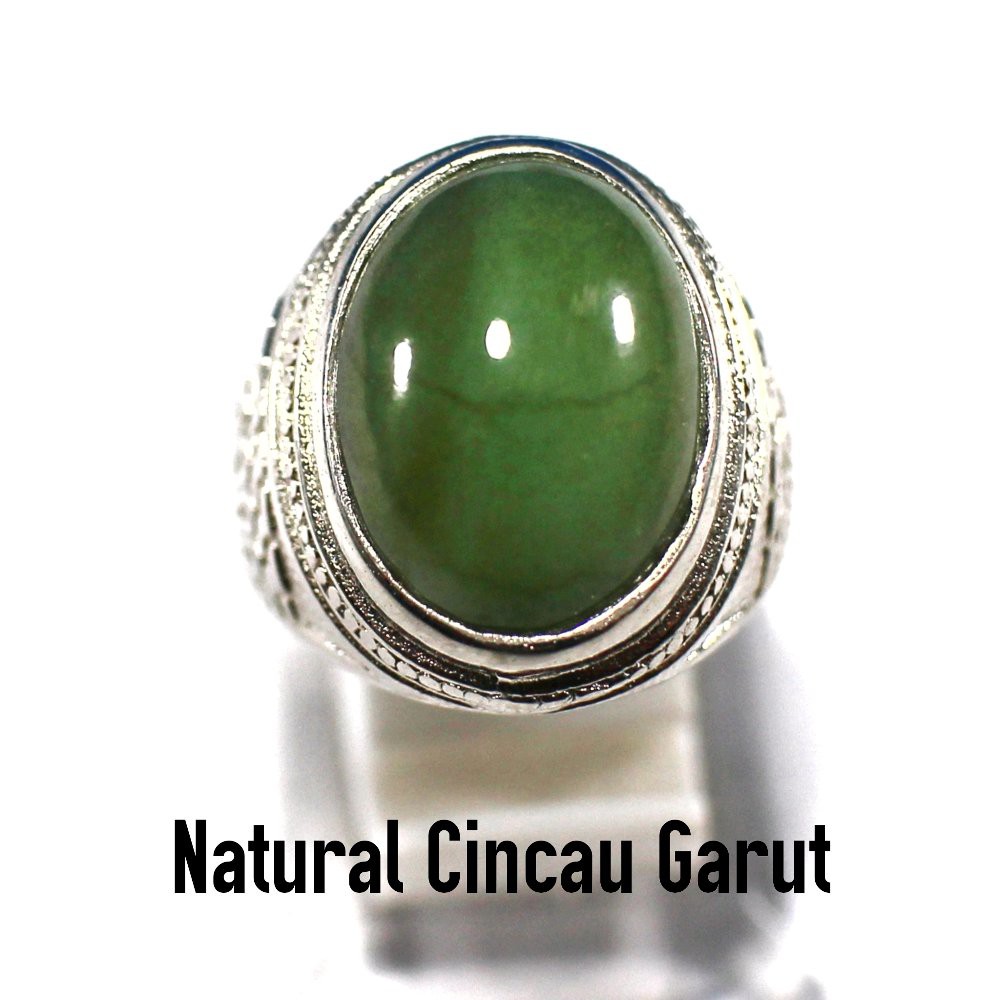 CINCIN NATURAL BATU AKIK HIJAU CINCAU GARUT ASLI GARUT JAMINAN TEMBUS