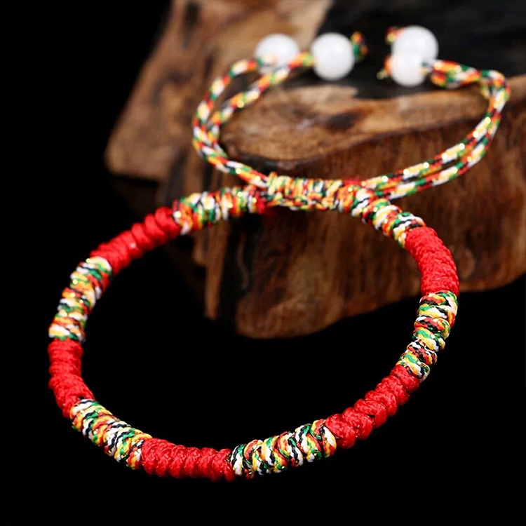 Gelang Tali Kepang Manik-Manik Warna-Warni Gaya Bohemian Korea Untuk Wanita