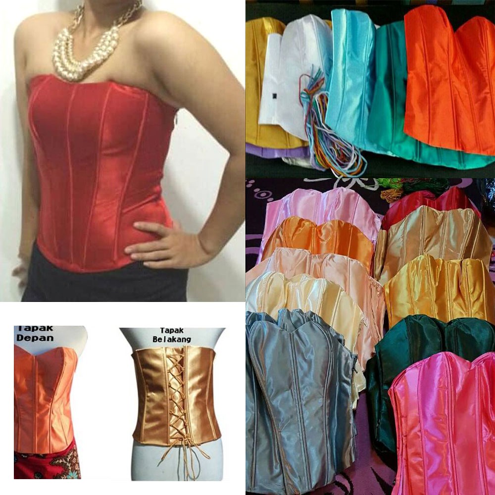 Bustier Satin Kamisol Kebaya Kemben Longtorso