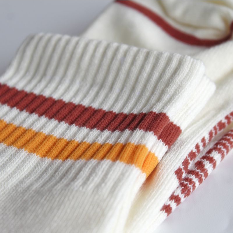 Mildness - Kaos Kaki Ankle Retro Stripe Socks Pria Wanita / Vintage Motif Garis Kaos Kaki Pendek