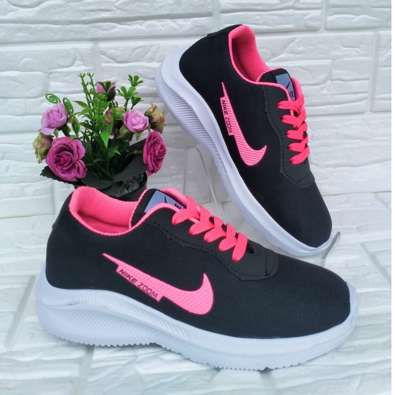 SEPATU ANAK/SEPATU SEKOLAH/SEPATU SNEAKERS/SEPATU ANAK LAKI LAKI PEREMPUAN/SEPATU TERBARU TK SD UMUR 4 5 6 7 8 9 TAHUN FASHION ANAK WARNA HITAM PINK