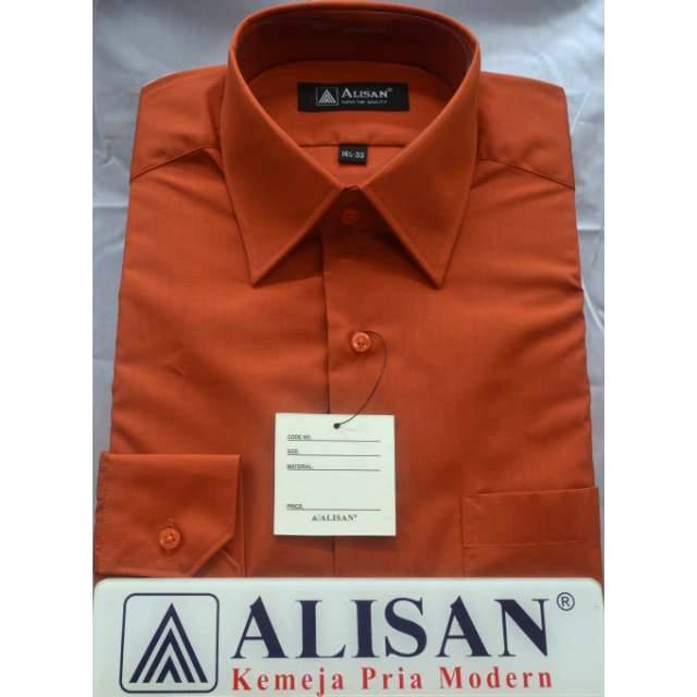 Kemeja Alisan polos warna merah bata