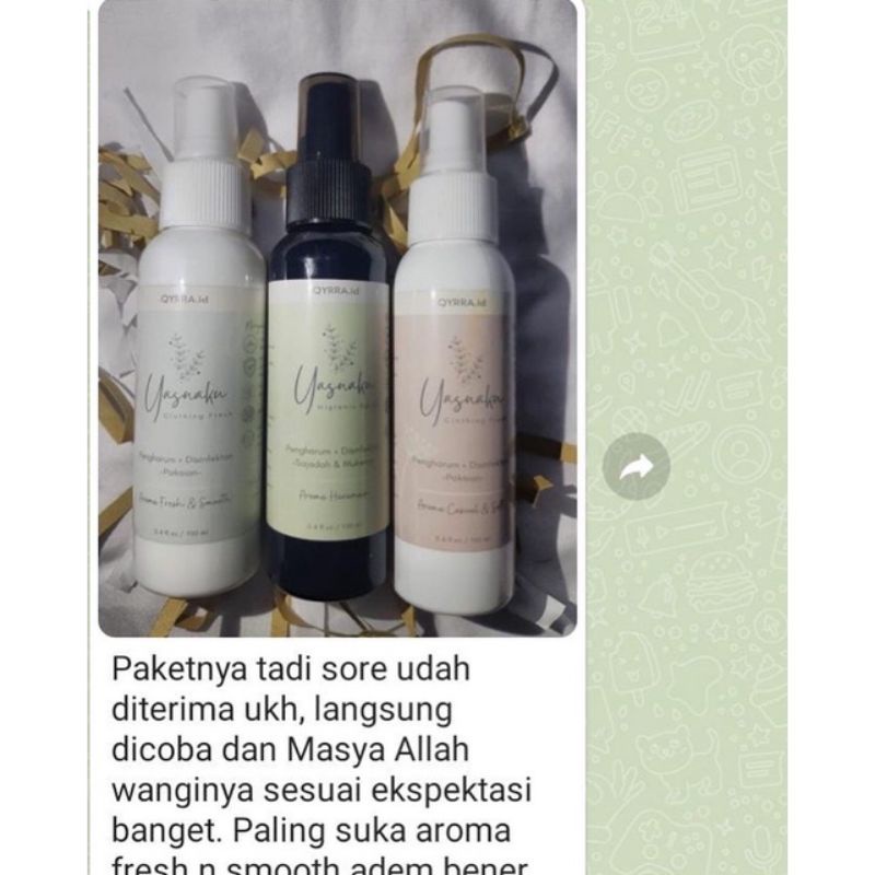 PARFUM SPRAY YASNAKU PRO AKHWAT / PARFUM MUSLIMAH / NON ALKOHOL / NO TABARRUJ /YASNAKU / PARFUM AKHWAT