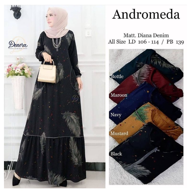 LEVILA Dress / SIERA #3 - Gamis Denim Diana Terbaru LD105 Busui / R.23 - 222-5995