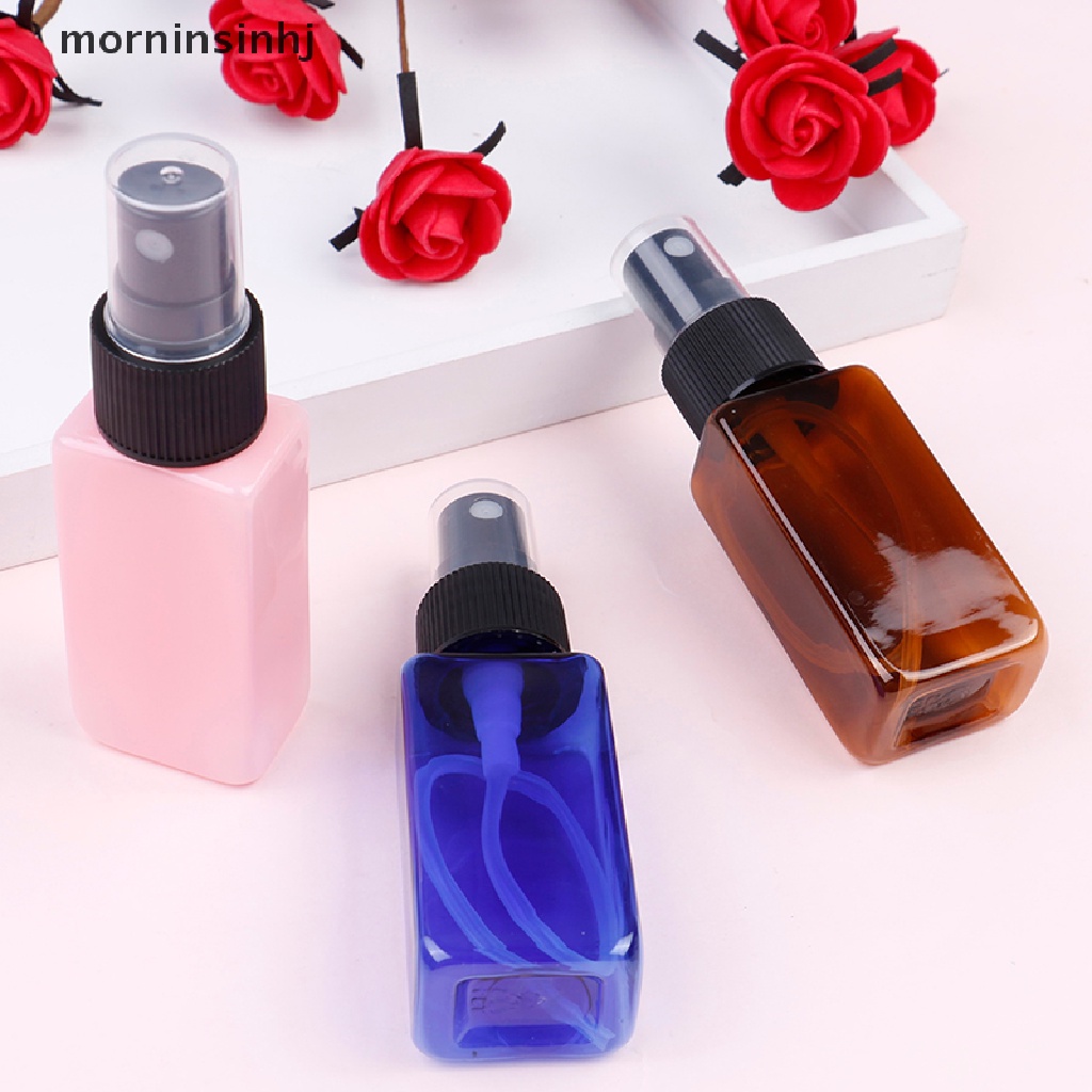 Mornin Botol Parfum Spray Atomizer Kosong Bentuk Kotak Bahan Plastik Ukuran 30ml