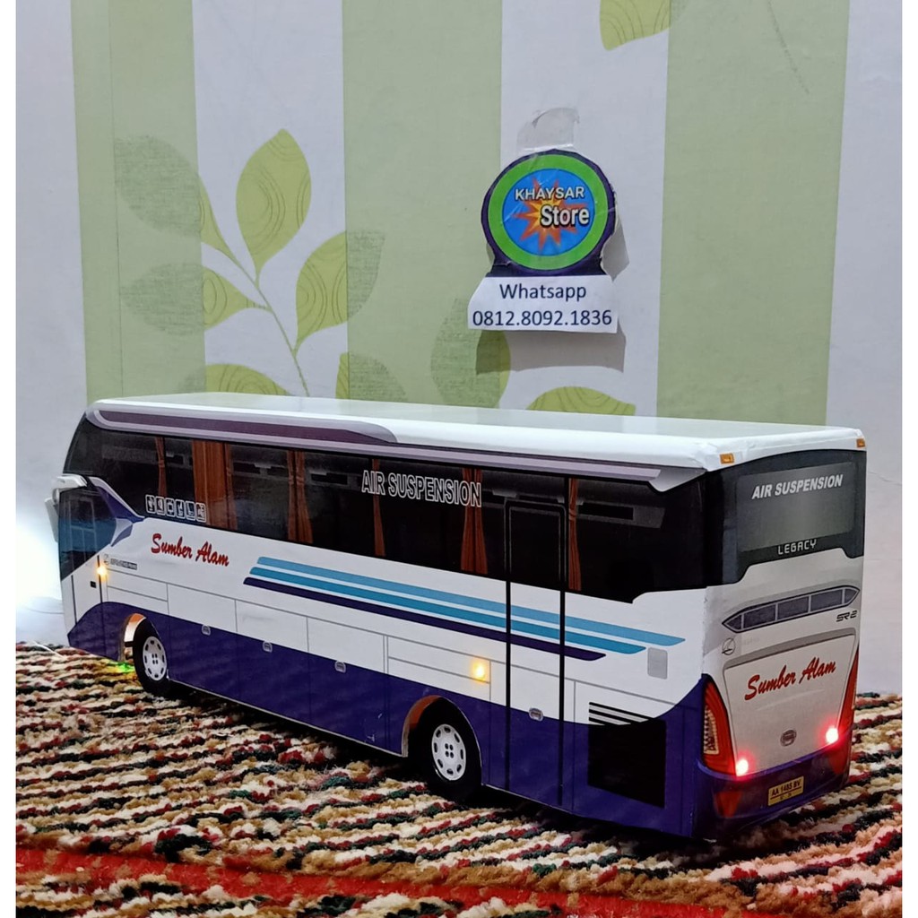 miniatur bus SR2 SUMBER ALAM  plus lampu