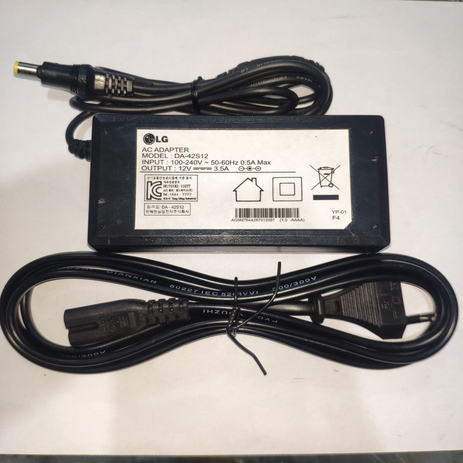 ADAPTOR LG Korea 12V 3.5A JC 2.1X5.5 + KABEL AC8 Original