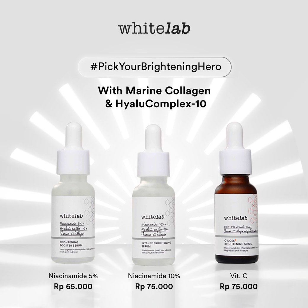 Whitelab Brightening Face Serum 20ml | Whitelab Niacinamide 5% | Whitelab C-Dose+ Brightening Serum | Whitelab A-Dose+ Glowing Serum