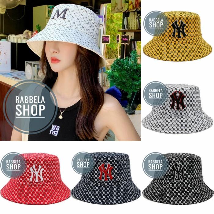 Bucket Hat Topi Bucket Wanita Topi Kupluk Hitam Parasut Waterproof Import