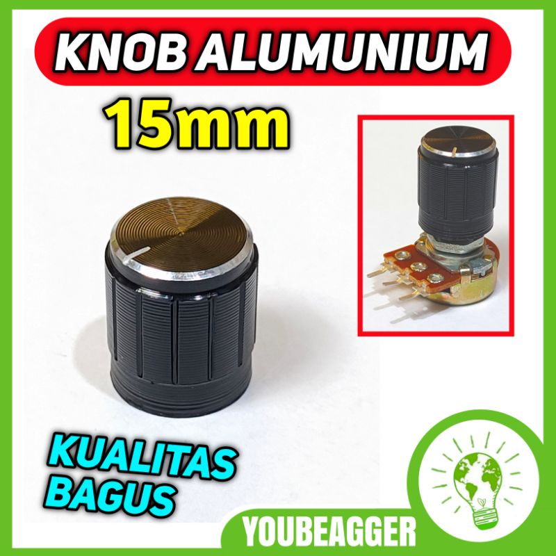 Knob potensio alumunium 15mm