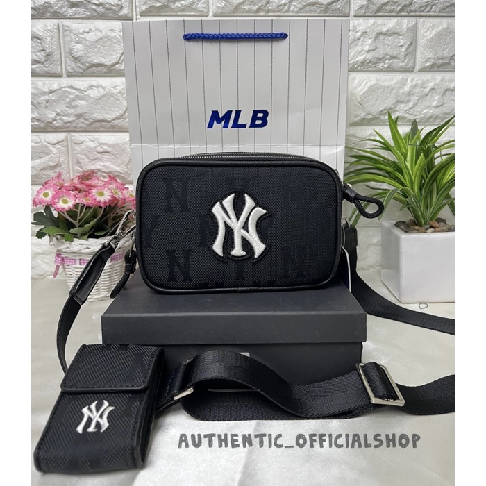Tas MLB Korea Black Monogram Jacquard Crossbag