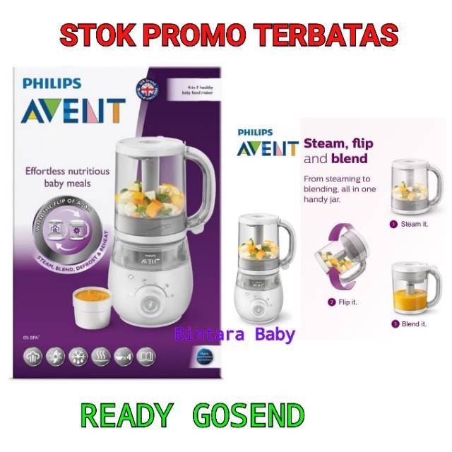 Philips Avent Blender 4in1 Steam Flip Blend Baby Food Processor Healthy Steamer Blender SCF875/02