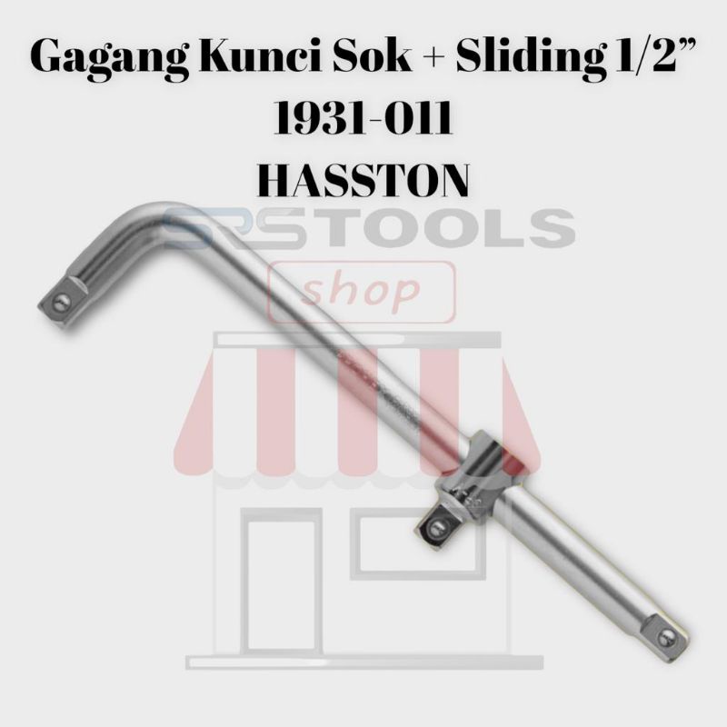 HASSTON 1931-011 Gagang Kunci Sok + Sliding L 1/2" x25cm - Stang Shock Sock