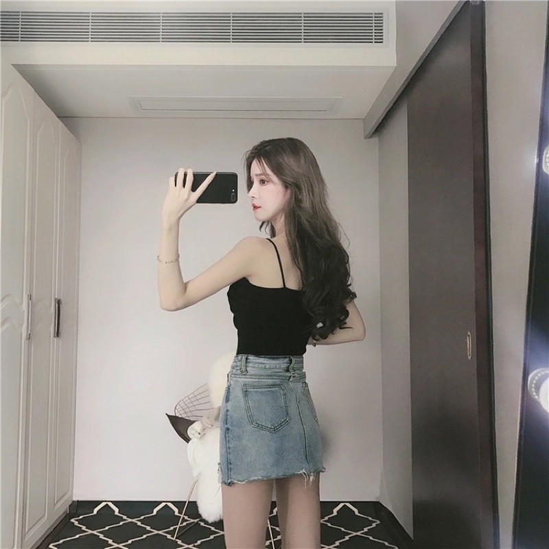 ✨WINGALERY✨ Tank Top Olivia Bahan Rajut Pakaian Wanita Import Style Korea 4038-3