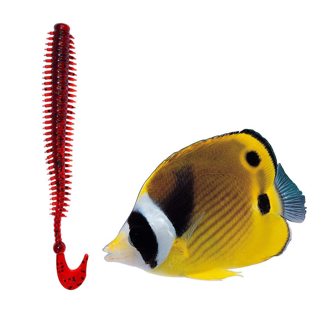 [ COD - BAYAR DITEMPAT ] Ikan Umpan 10 Pcs Buatan Laut Cacing 90 Mm Cacing Tanah Lembut Memancing