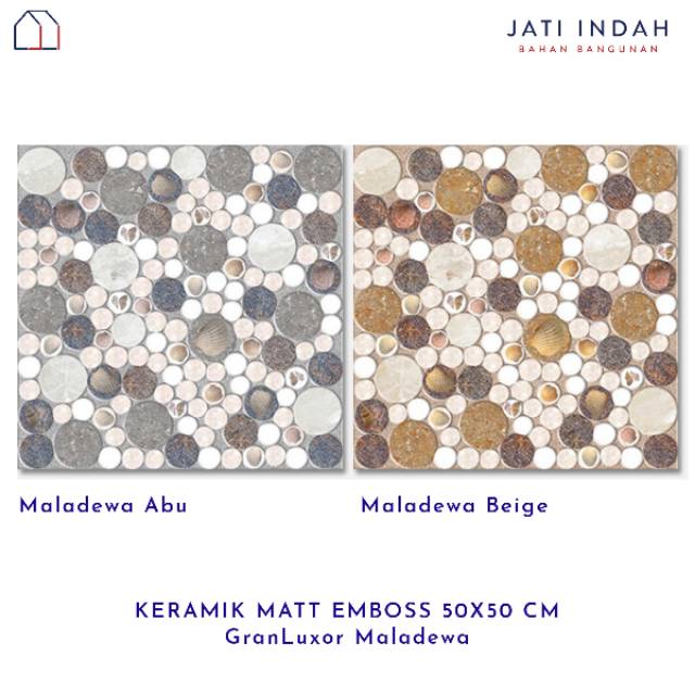 Keramik Lantai Matt Emboss Motif Batu 50x50 GranLuxor Maladewa