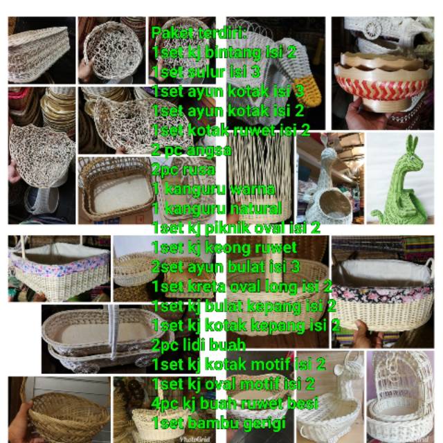 keranjang rotan hantaran seserahan hampers set geraisurya