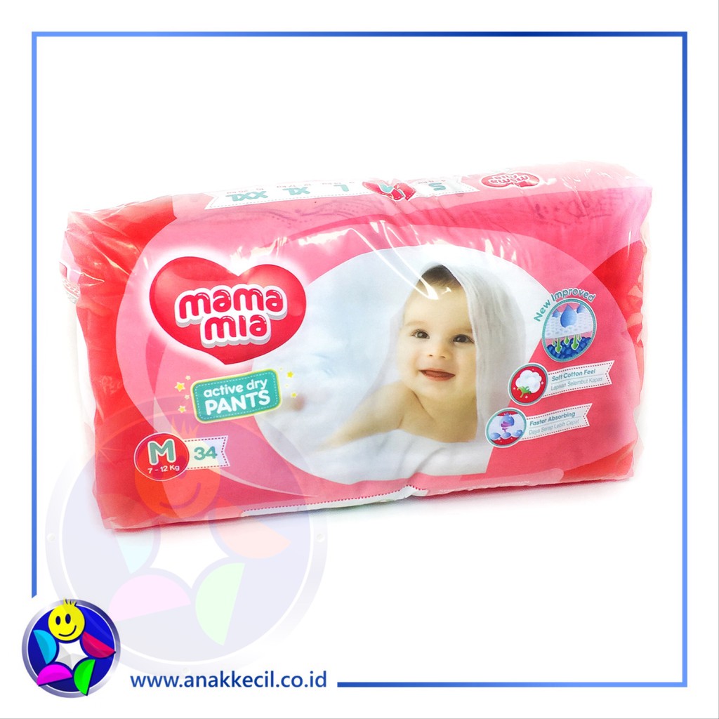 MAMAMIA PANTS M34 CELANA DIAPERS POPOK SEKALI PAKAI