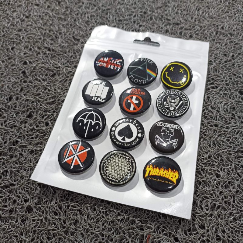 PIN BUTTON MUSIK / BAND MINI SATU PACK ISI 17pcs Best Quality