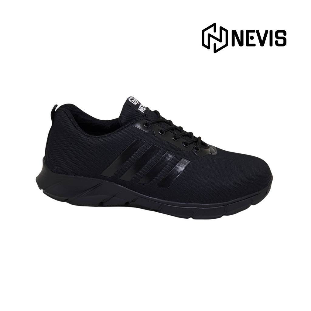 Sepatu Nevis Nvs 63 Original Full Black Hitam Sekolah Kerja Sneakers Casual Pria Wanita