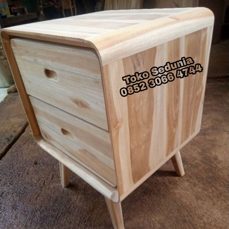 Nakas kayu jati, nakas retro kayu jati, nakas retro laci kayu jati