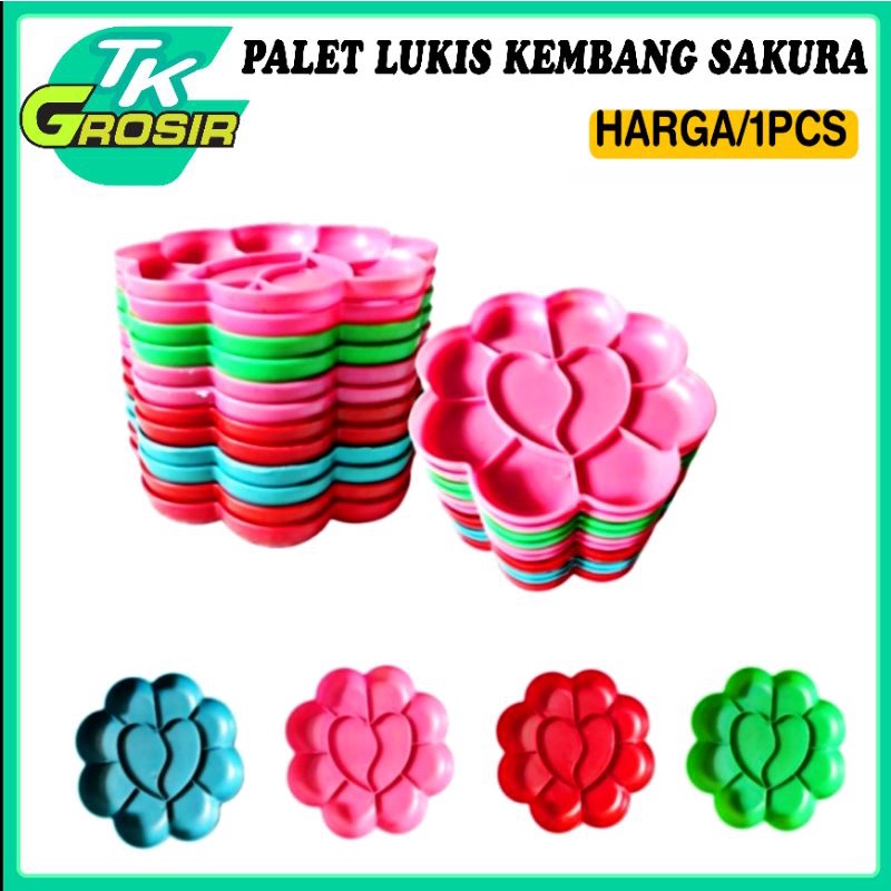 

12 pcs palet lukis/piring cat air sakura/piring lukis cat air/wadah cat lukis