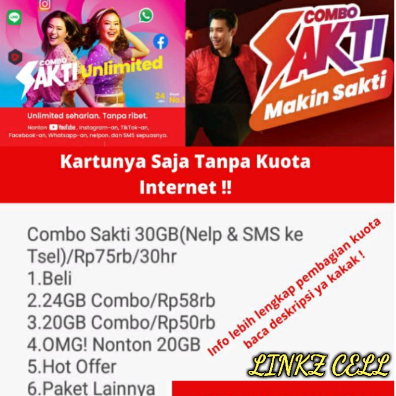 KARTU SAKTI 30GB 75rb/30hr TELKOMSEL JARINGAN 4G LTE