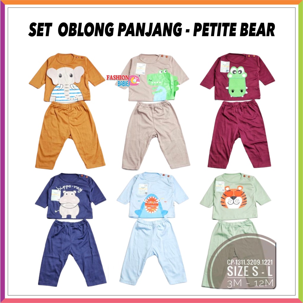 PETITE BEAR PIYAMA BASIC BABY ANIMAL APLIKASI | BAJU TIDUR ANAK CP PP ❤ Fashionbabies ❤