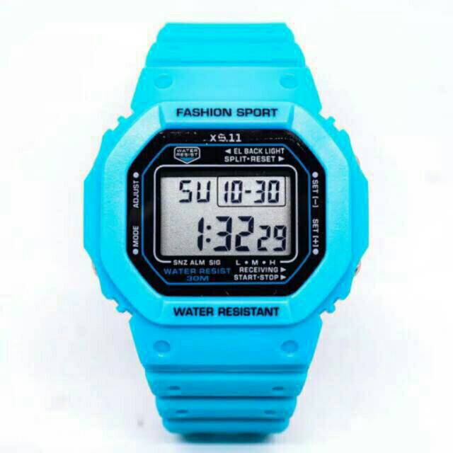 Jam Tangan Wanita/Pria Sporty XS11 Digital Strap Rubber