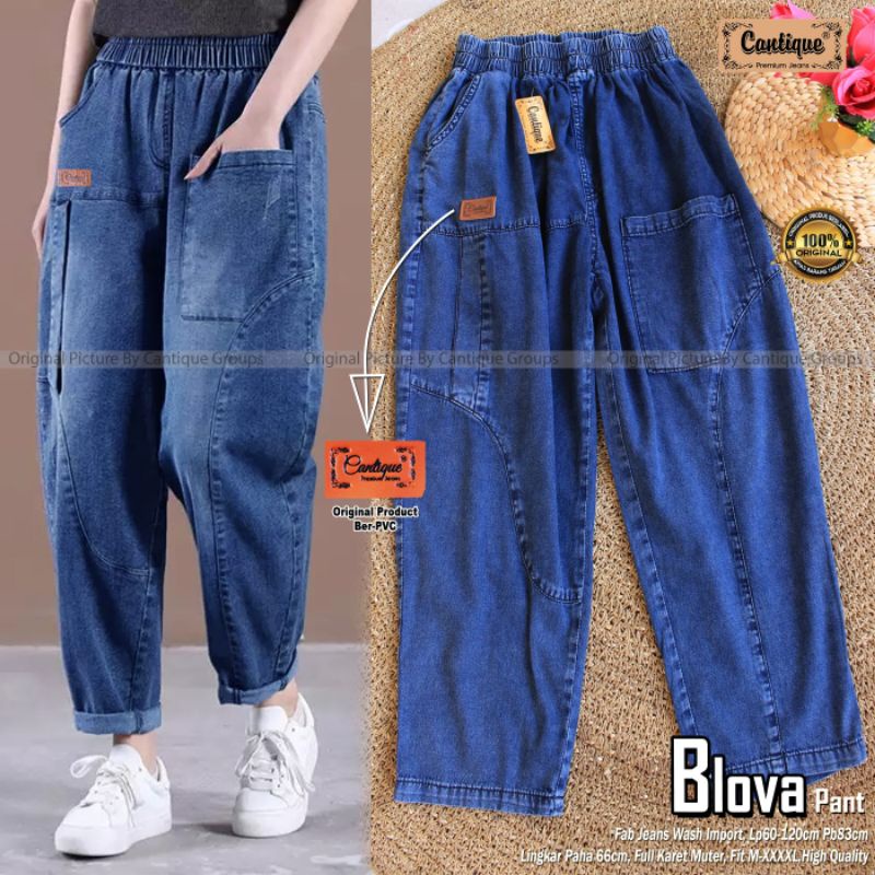 BLOVA PANT BY CANTIQUE (CELANA BAGGY JEANS WANITA) Celana jeans muslimah modern rekomended