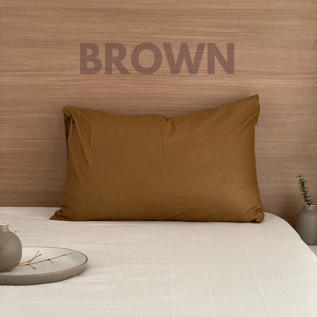 Katun Lokal CVC Bahan Kain Sprei Polos Brown