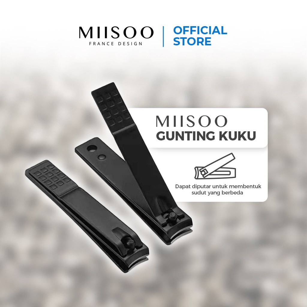 MIISOO Gunting Kuku Alat Potong Kuku Tajam Stainless Steel Manicure Pedicure Black