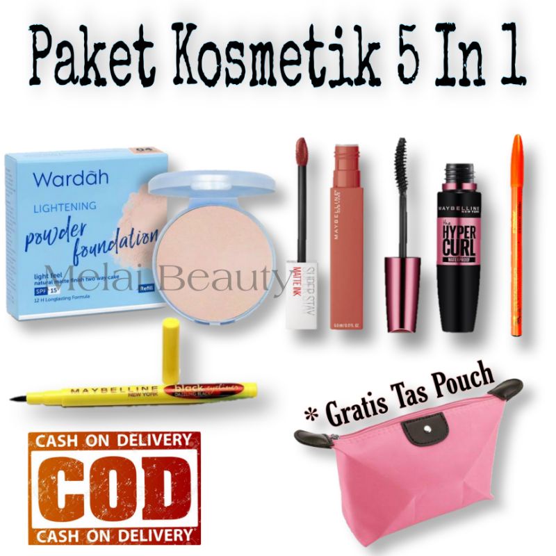 Paket Kosmetik 5 In 1 Wardah / Paket Kosmerik Lengkap / Kosmetik / Kecantikan / Paket Hemat Kosmetik