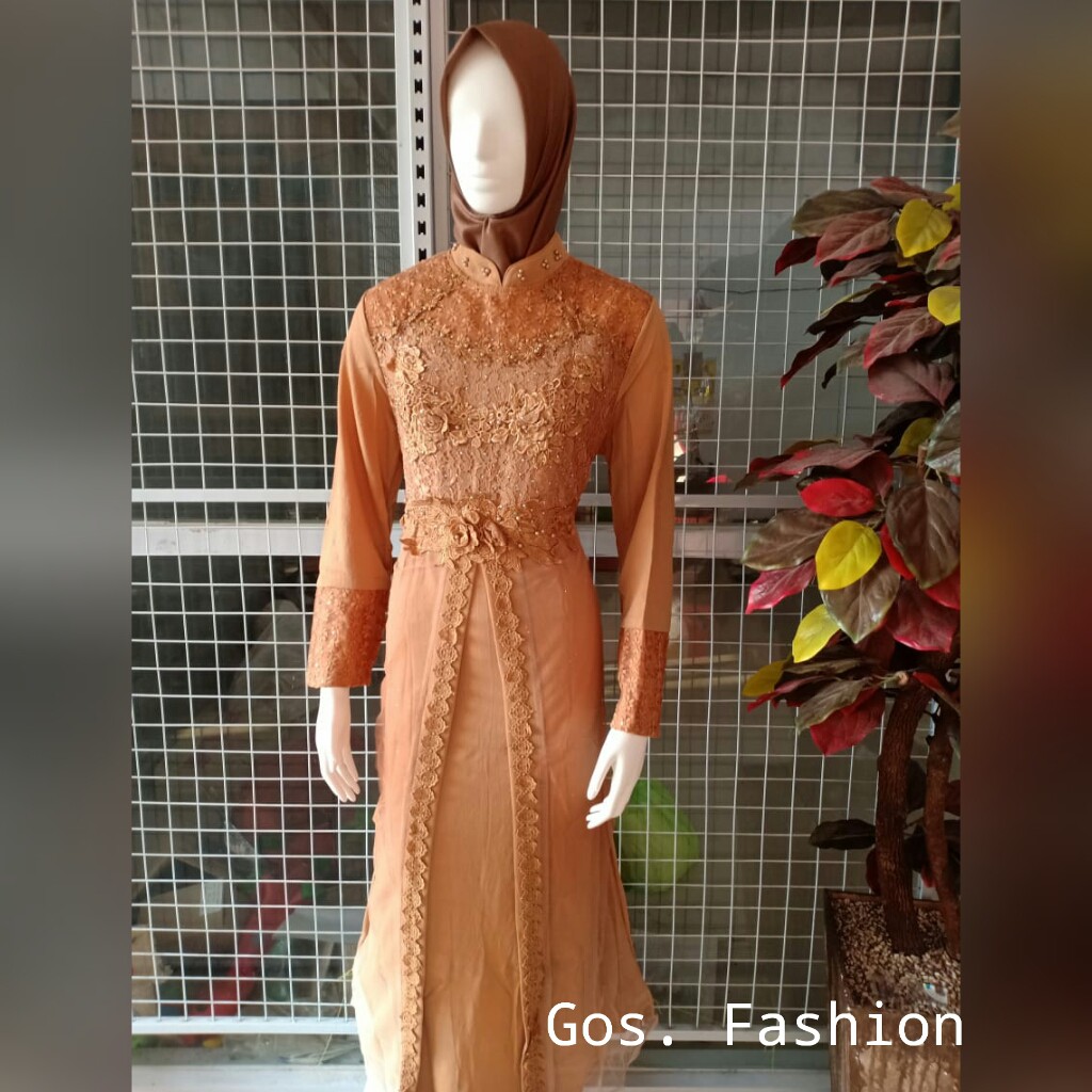 gof GAMIS BROKAT Baju Muslim Wanita Dress Wanita Pakaian Wanita - 1401