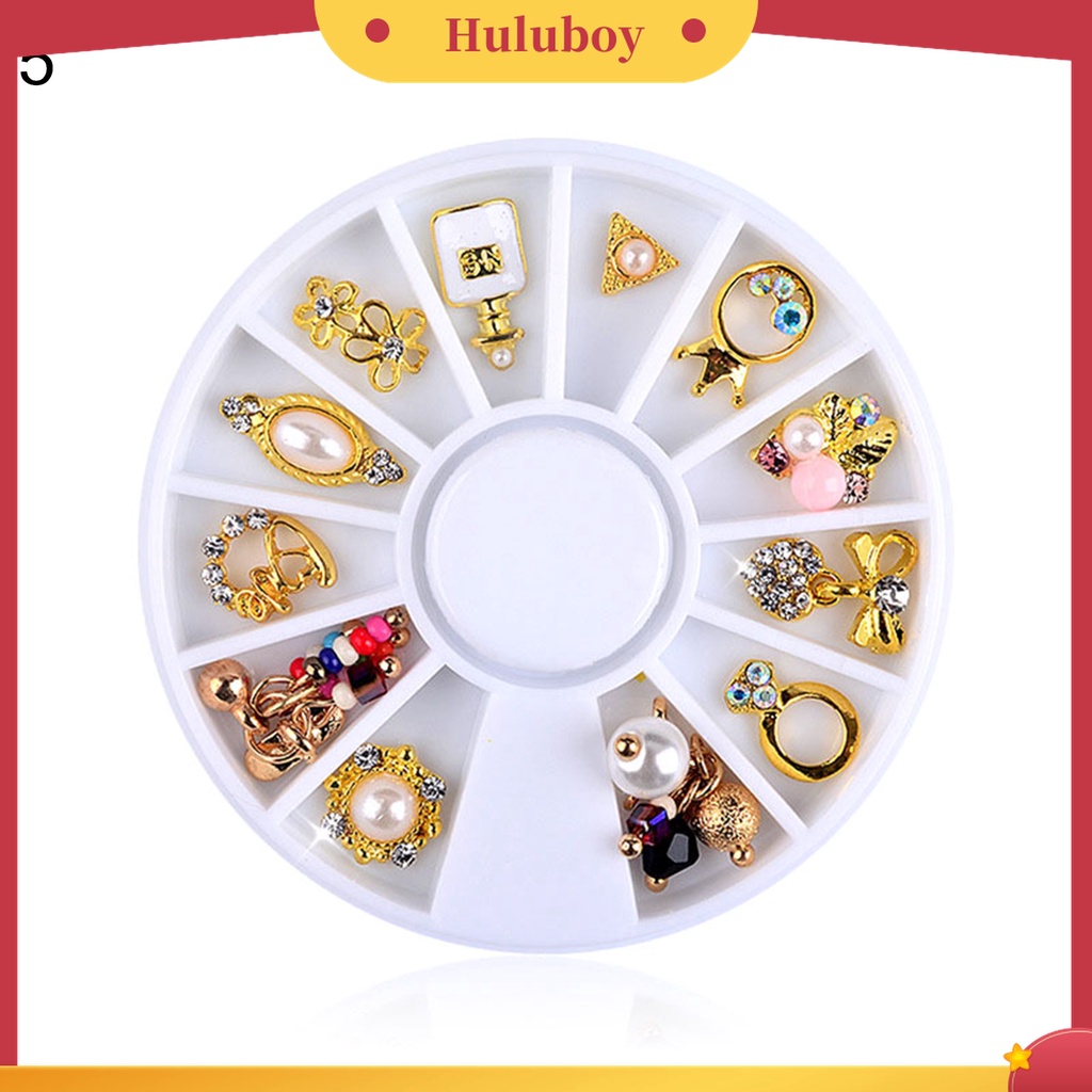 Huluboy Huluboy♡ Berlian Imitasi Kaca 3D Warna-Warni Untuk Dekorasi Manicure DIY