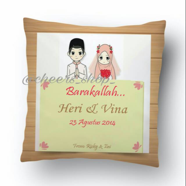 Jual Bantal Custom 40x40 Wedding, Edisi 12 / Bantal Kado Pernikahan ...