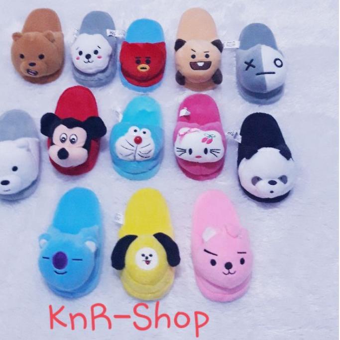 NEW  4.4 BT21 | Sandal Boneka Bulu Karakter Rumahan Lucu|Sandal Kamar Cantik [KODE 396]
