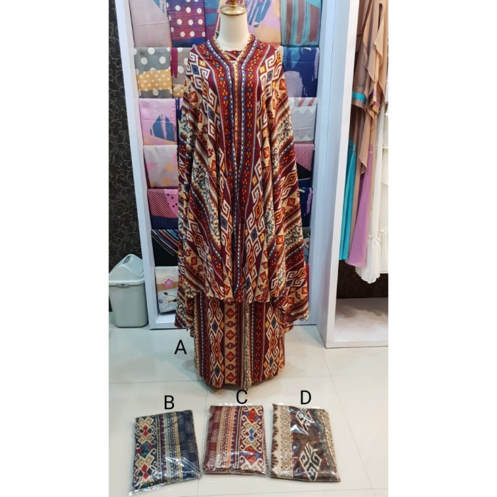 TERLARIS MUKENA MURAH BALI RAYON MOTIF BATIK HITAM