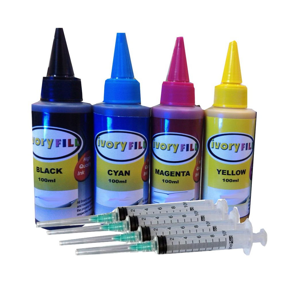 satu set tinta HP 4 warna paket untuk refill HP 1050 2676 1515 2135 3635 GT5810 GT5820 dan lainnya