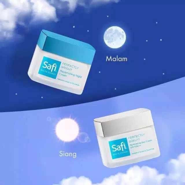 SAFI WHITE EXPERT ILLUMINATING DAY & REPLENISH NIGHT CREAM 25g 45g ( WE KRIM SIANG MALAM)