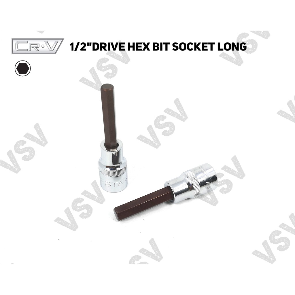 Gestar Hex Bit Socket Long 1/2&quot;Dr 10mm Kunci L Shock Sock