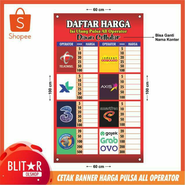 Daftar Harga Pulsa Telkomsel Di Konter - Spanduk Jual Pulsa Keren Terbaru - gambar contoh banners / Check spelling or type a new query.