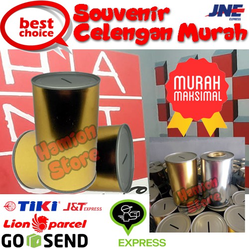 Celengan Kaleng Buka Tutup Polos / Celengan Kaleng Souvenir / Celengan Kaleng / Tempat Menabung