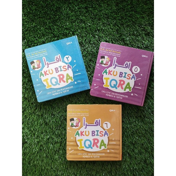 Seri QIBLA Aku bisa IQRA nomor 2, 5, dan 6 . Buku Belajar Mengaji Board Book