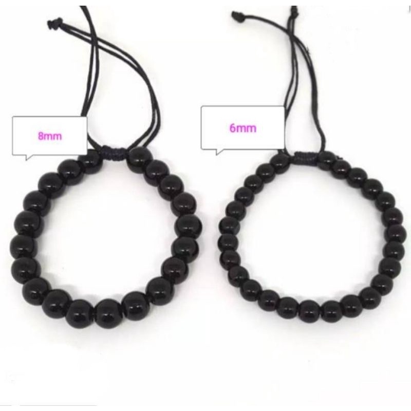 Gelang Kesehatan Black Jade Bulat Hitam/Anti Karat/Gelang pria Wanita/New Arrival/COD/AGAM AKSESORIS