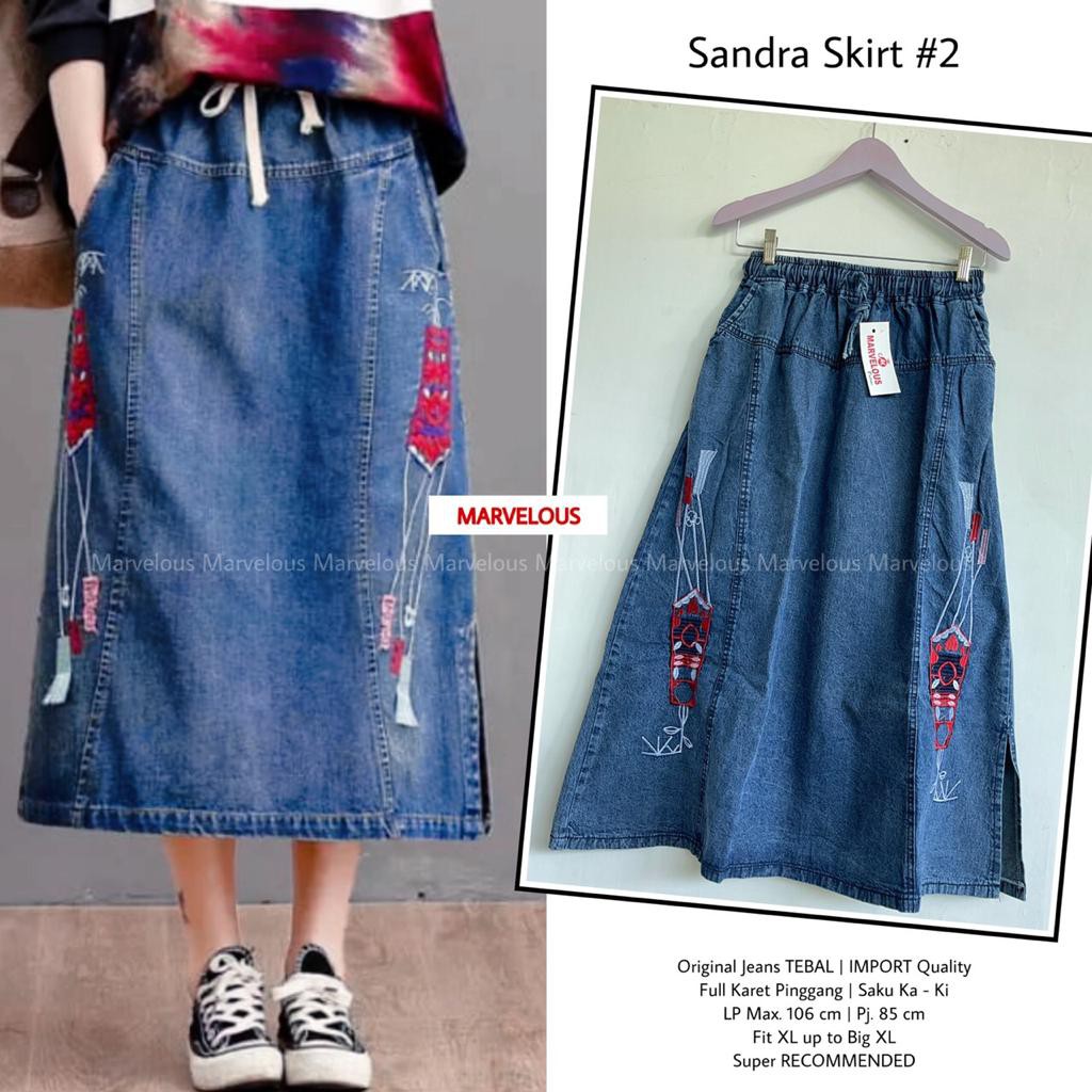 SANDRA SKIRT #2 BY MARVELOUS (ROK JEANS WANITA) Skirt jeans muslimah rekomeded