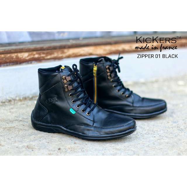 sepatu kickers zipper boots sleting pria formal original handmade